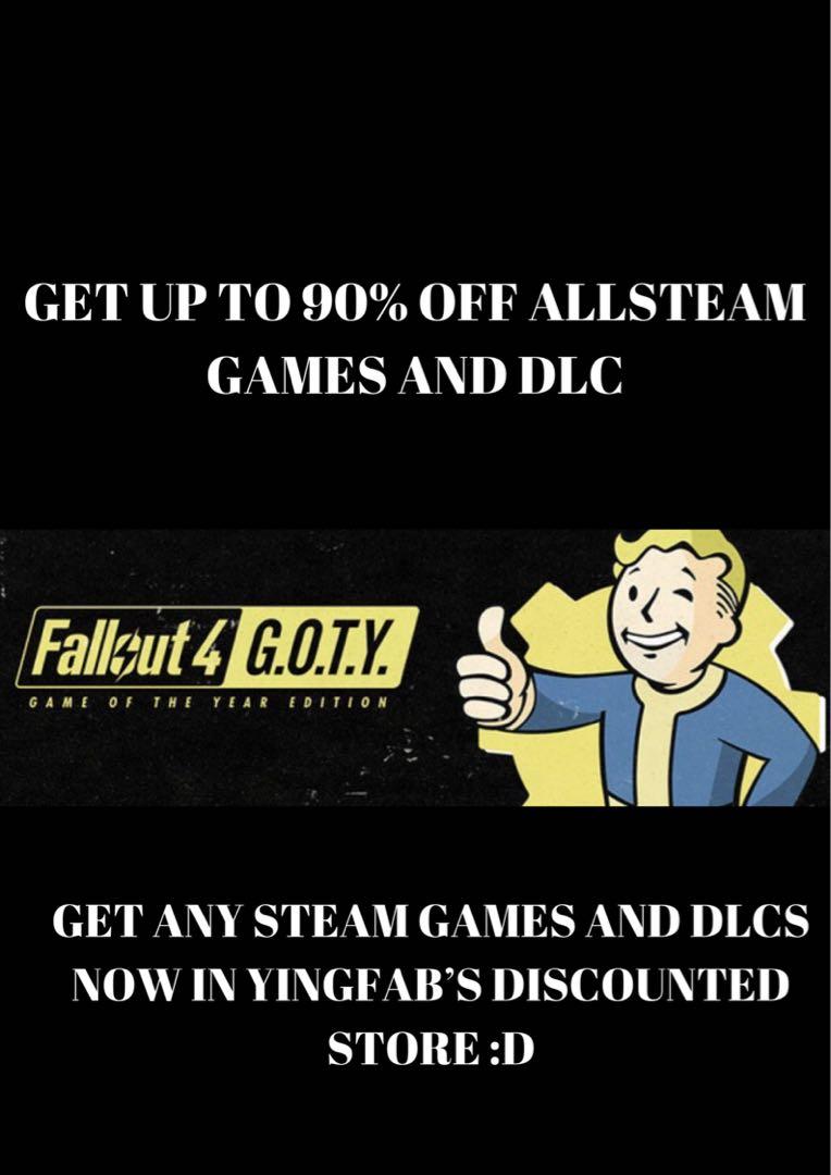 Sale Fallout 4 Game Of The Year Edition Steam Game Toys Games Video Gaming Video Games On Carousell