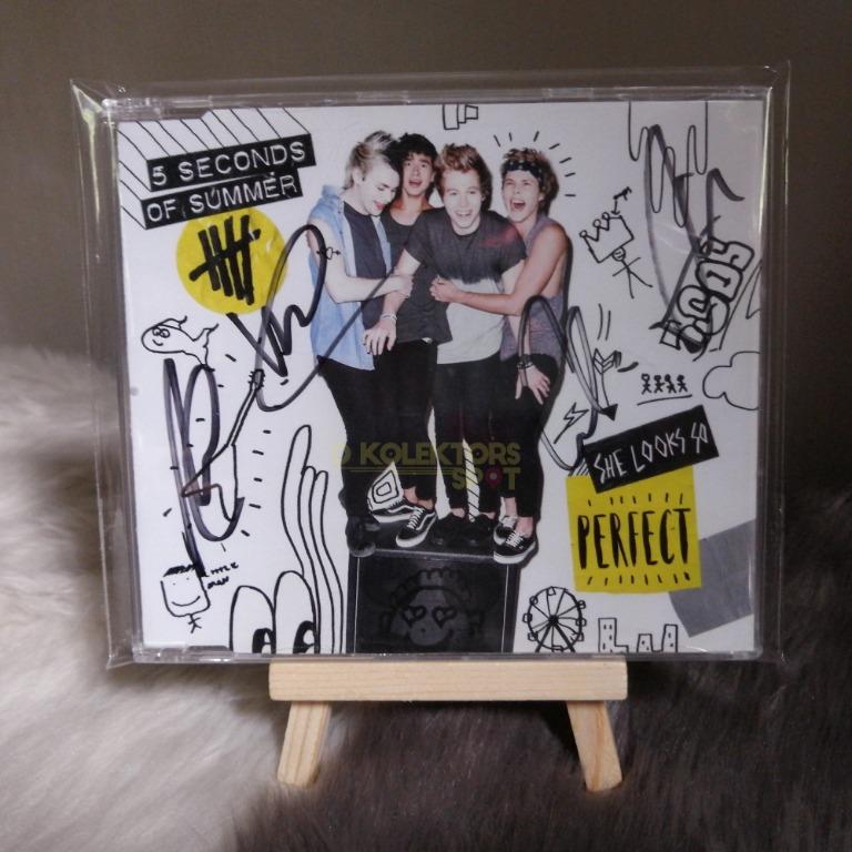 Signed 5 Seconds Of Summer She Looks So Perfect Single Cd Hobbies Toys Music Media Music Accessories On Carousell