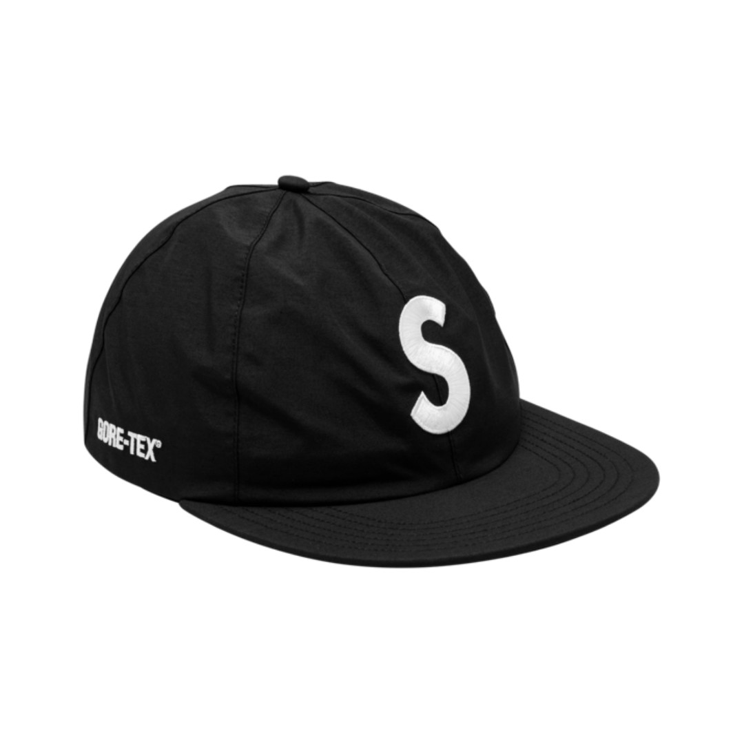 Supreme Gore Tex S logo 6 panel black baseball hat cap Goretex 