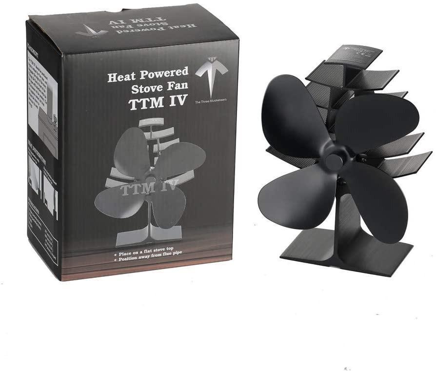 Svc77 4 Blade Heat Powered Wood Stove Fan Ultra Quiet Fireplace Wood Burning Eco Friendly Fan Efficient Heat Distribution Black Home Appliances Cooling Air Care On Carousell