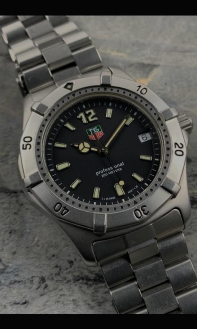 Tag heuer professional 200 meters black face sales