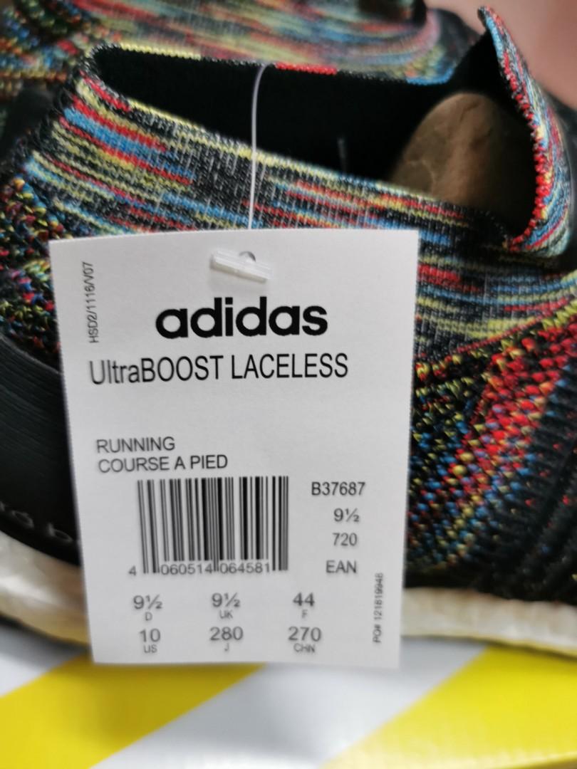 Ultraboost laceless Black multi color Men s Fashion Footwear