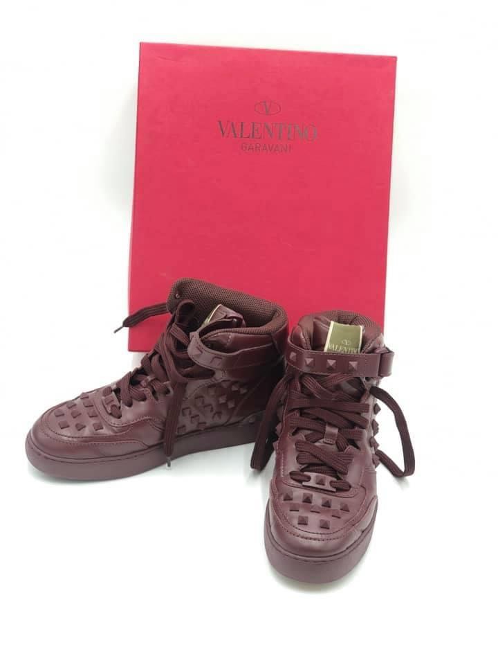 valentino rockstud sneakers red