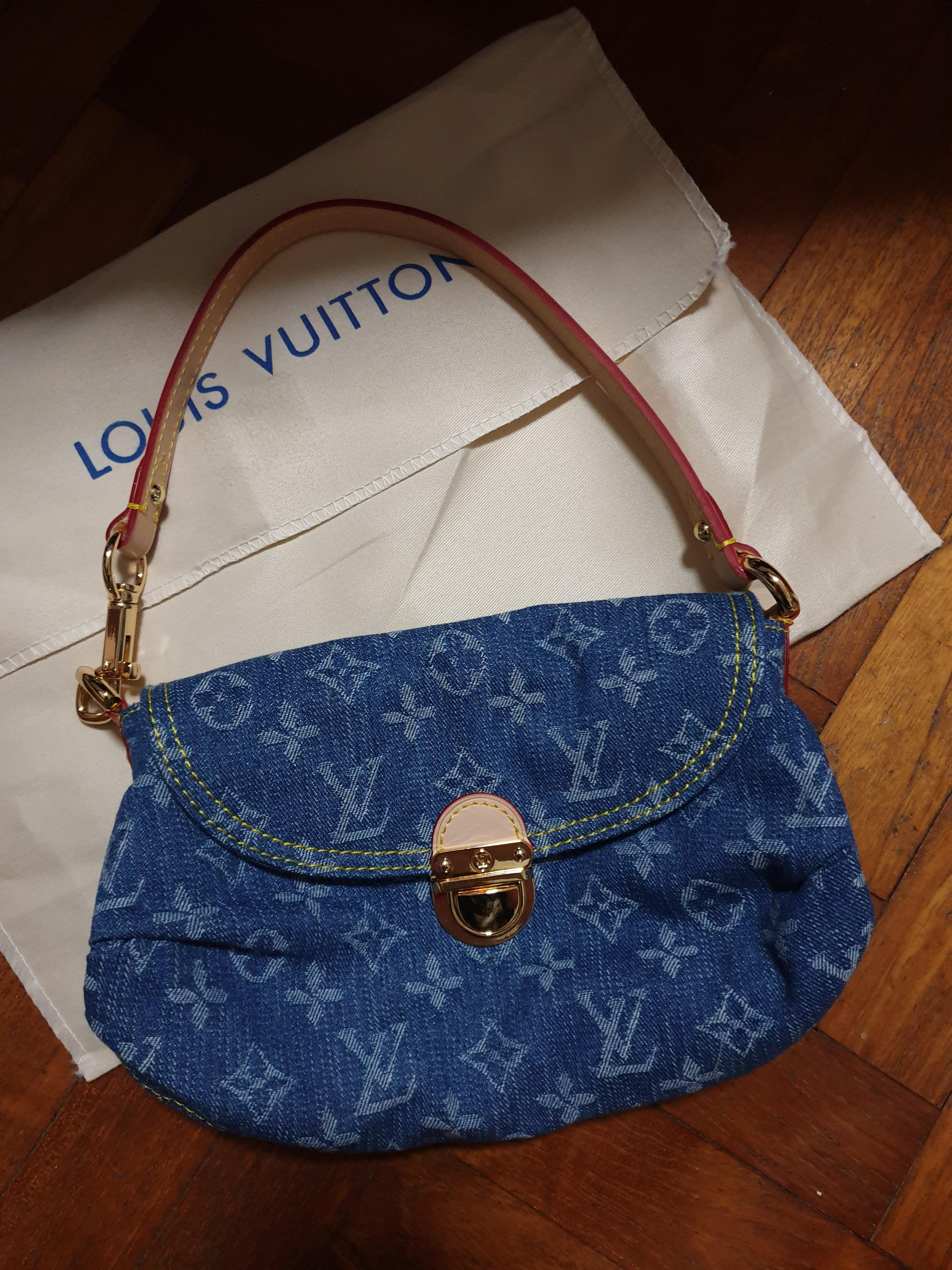 Louis Vuitton, Bags, Louis Vuitton Mini Pleaty Monogram Denim Bag Vintage  Jean Shoulder Bag Wow