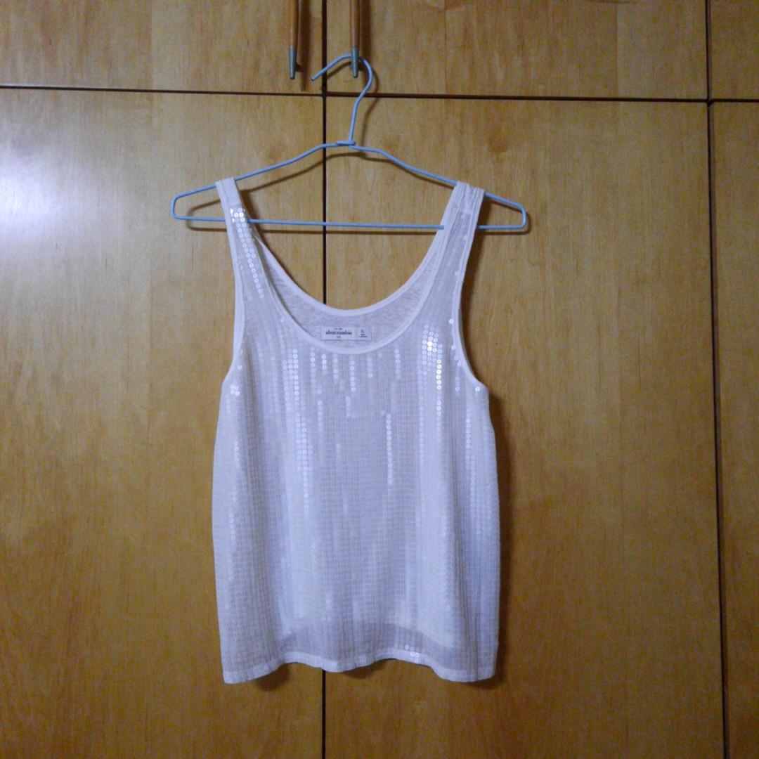 White sequin tank clearance