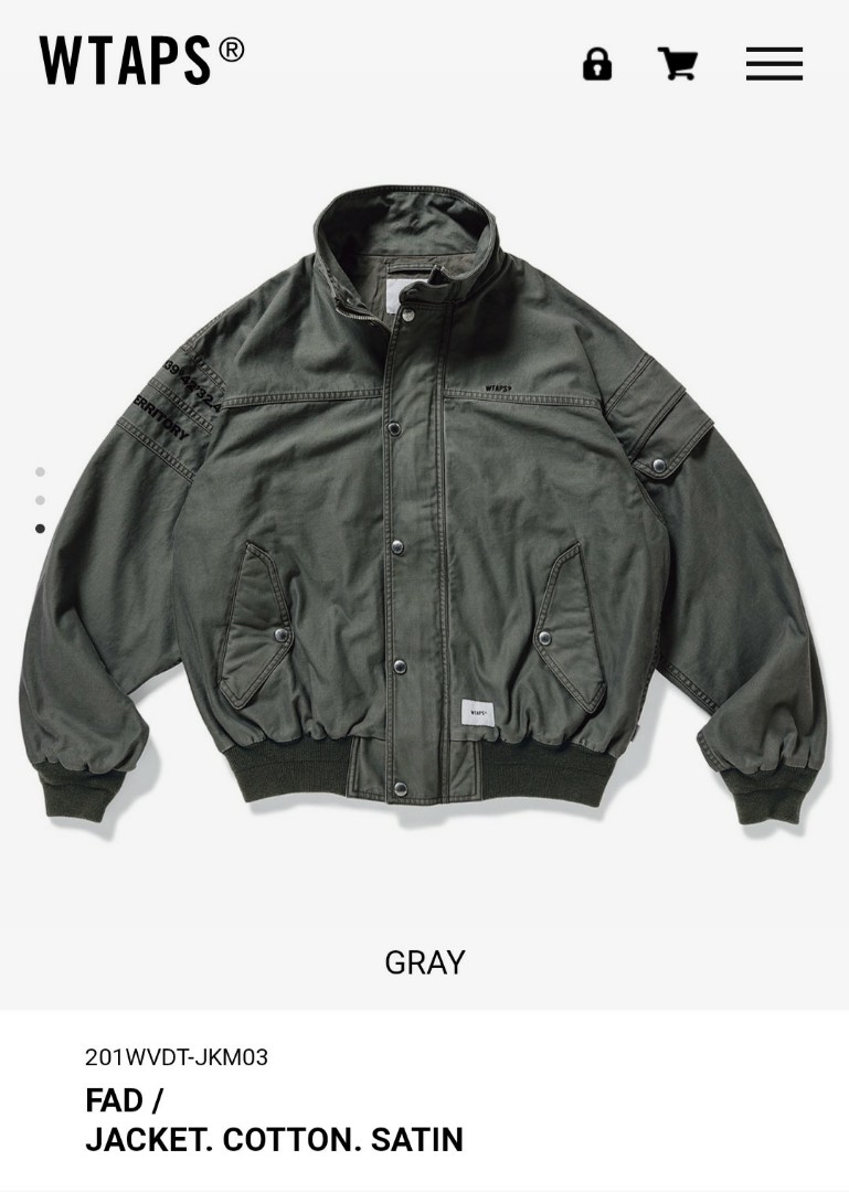 の正規品は正規取扱店で 20SS WTAPS FAD JACKET.COTTON.SATIN M ...