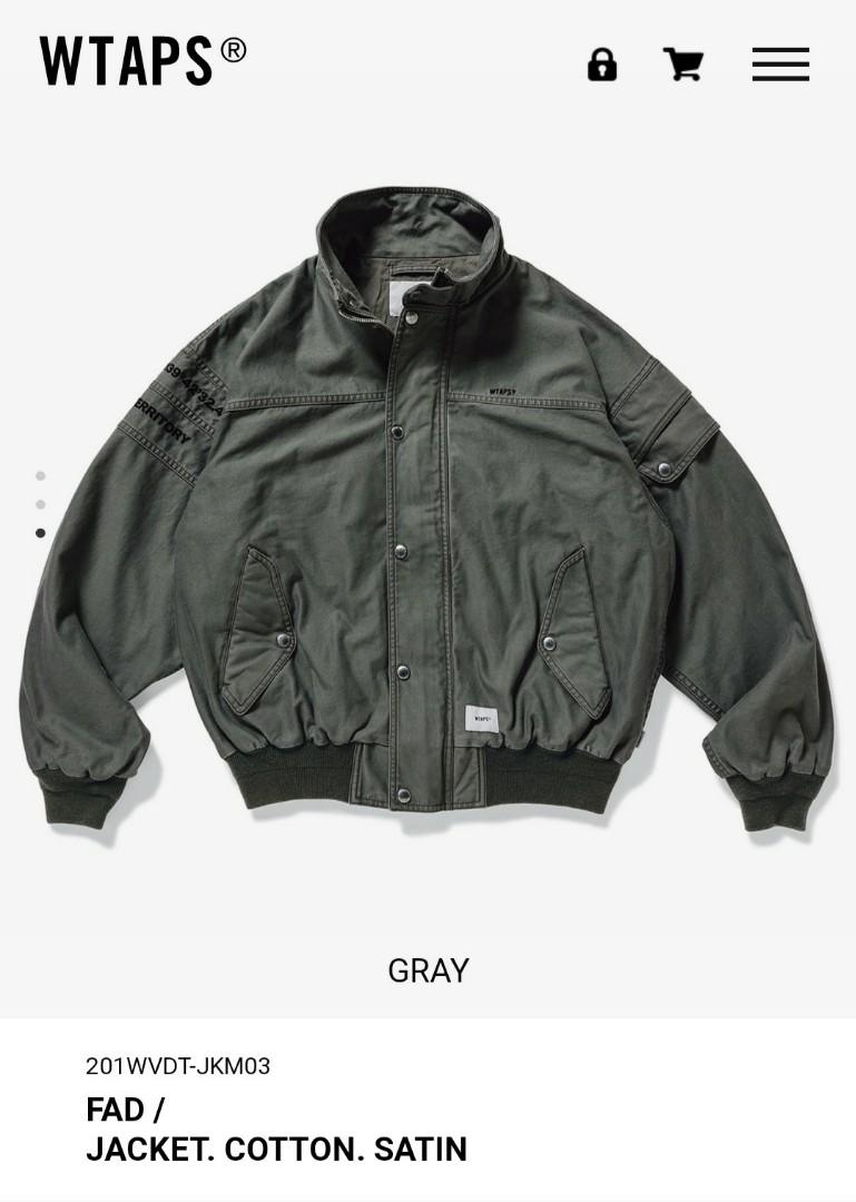 Wtaps Fad jacket cotton satin grey, 男裝, 外套及戶外衣服- Carousell