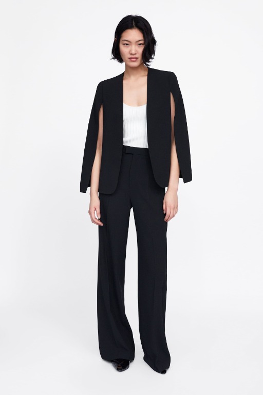 Zara black outlet cape jacket