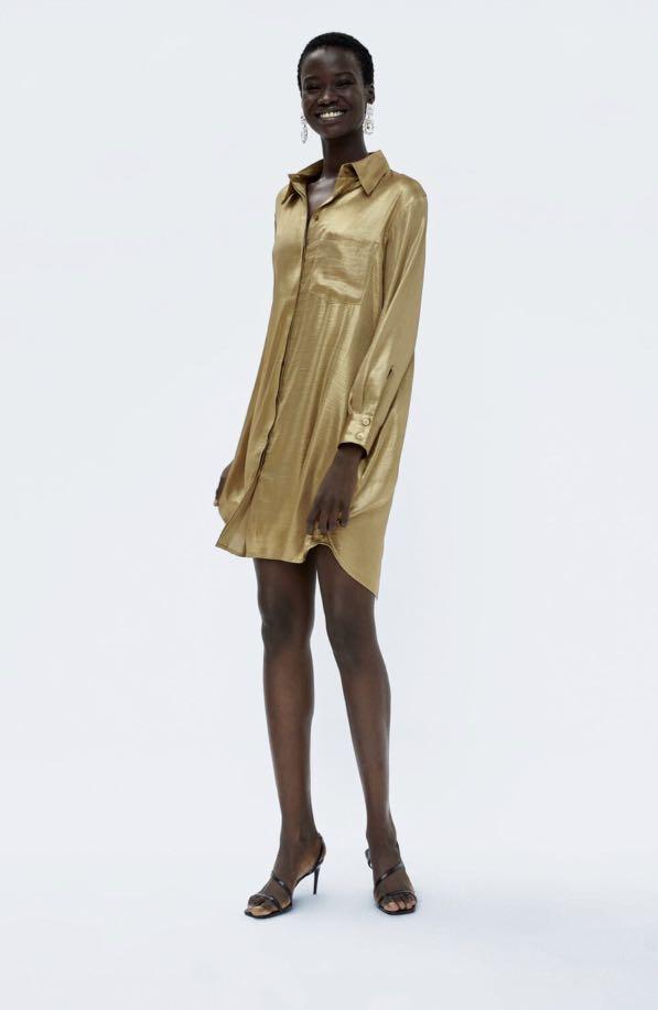 Gold shirt hotsell dress zara