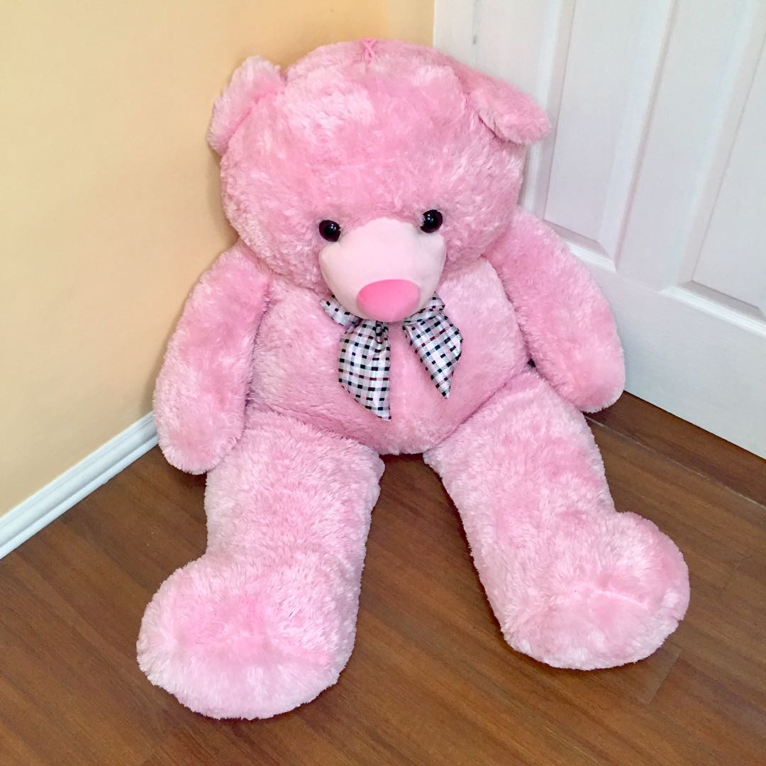 Pink life size teddy bear deals