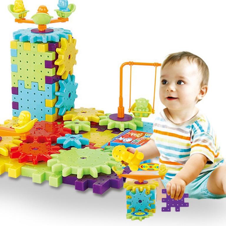 81 Pcs DIY Electric Building Blocks Bricks Gears Educational 3D