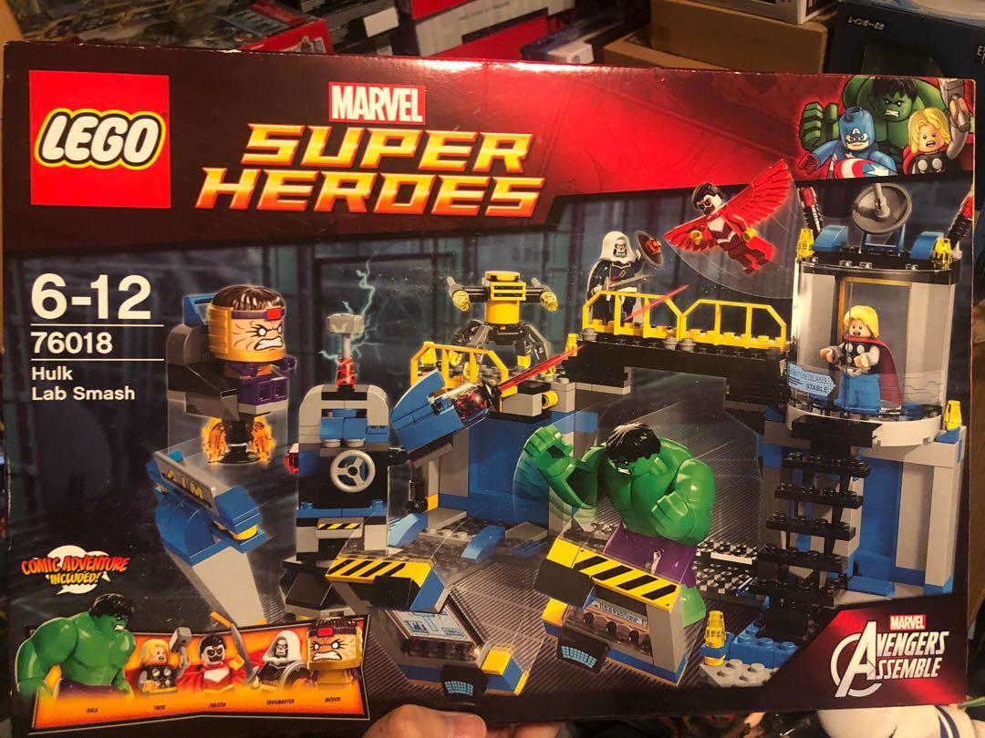全新Lego Marvel Superheroes 76018 Hulk Lab Smash, 興趣及遊戲, 玩具