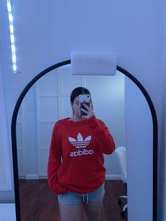 Adidas red crewneck jumper