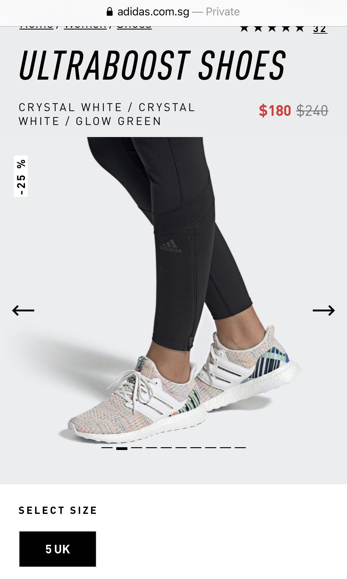 Ultra boost crystal sales white glow green