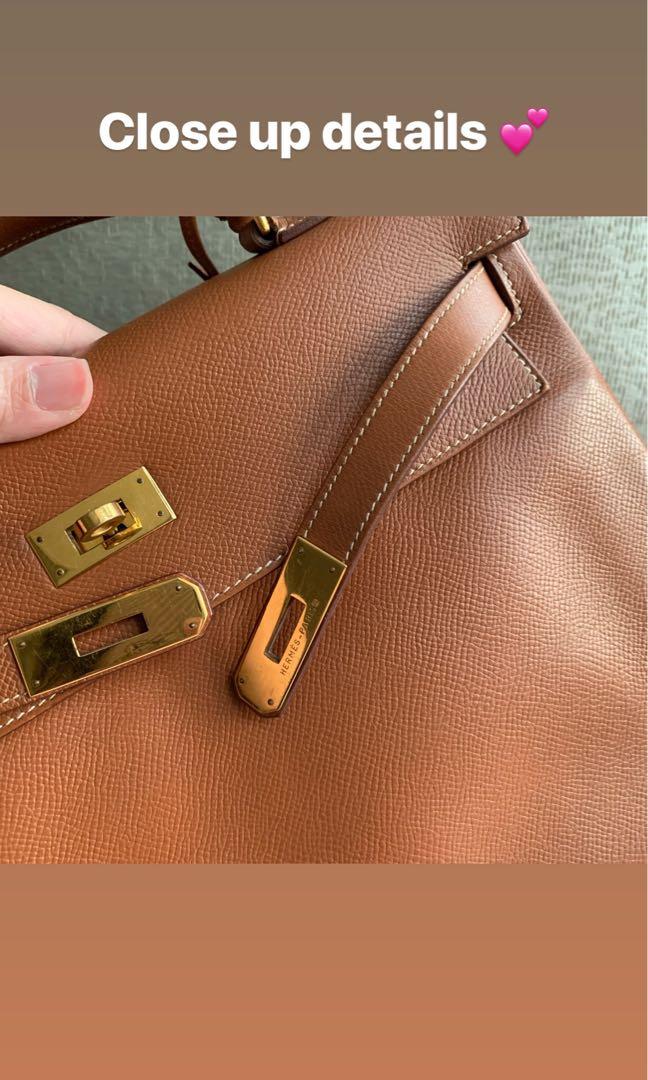 Close up & Review of Hermes Kelly 32 Gold Epsom Sellier 
