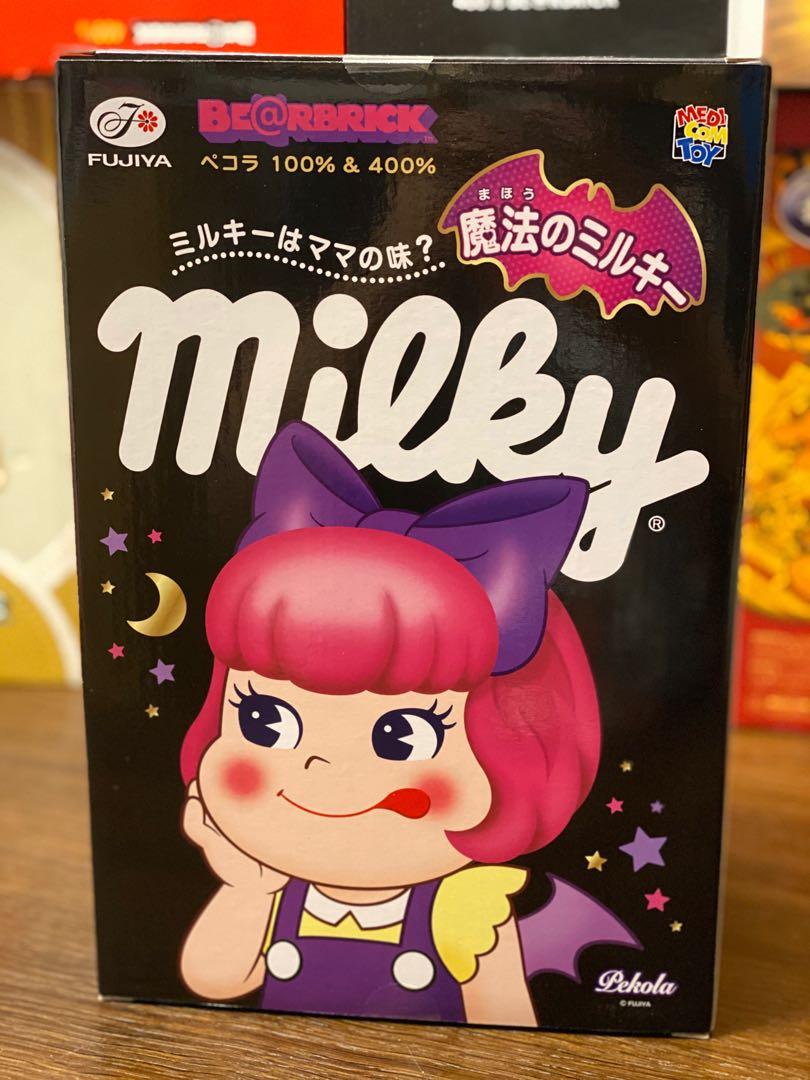 Bearbrick Fujiya Pekola Milky 魔法牛奶妹400% & 100% Be@rbrick