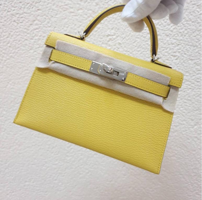 Kelly Verso Mini Chevre Mysore Jaune Ambre / Gold