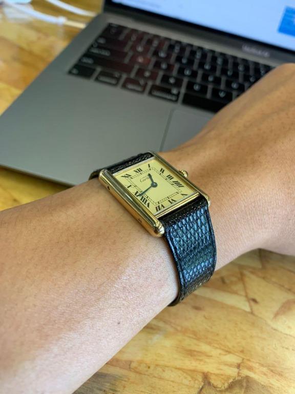 Cartier must de Cartier Tank Vermeil Gold men s size