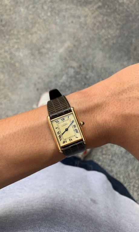 Cartier tank vermeil mens outlet