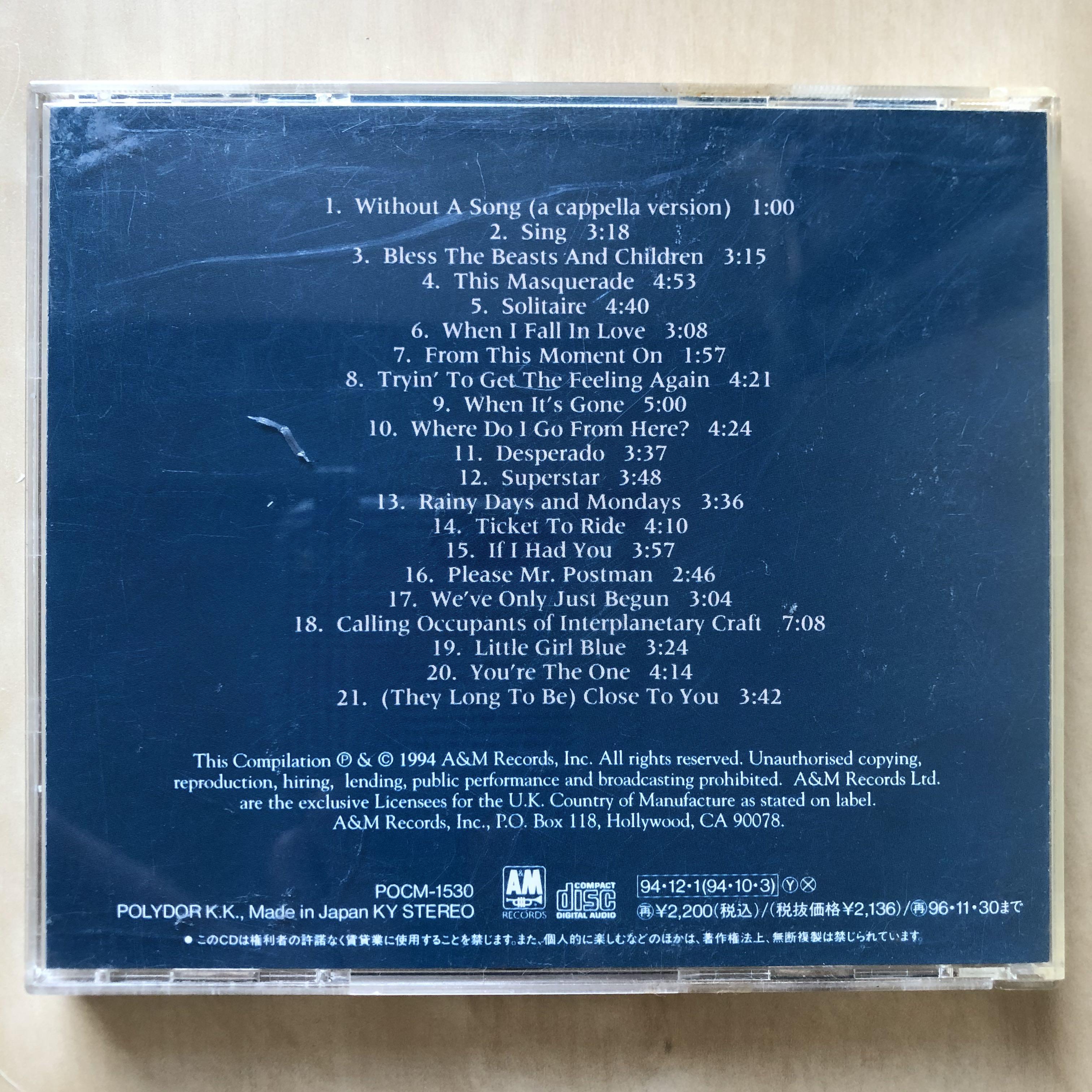 CD丨Carpenters Interpretations A 25th Anniversary Celebration 日本版, 興趣及