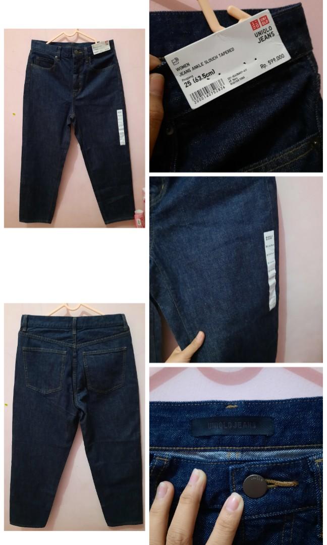 Celana jeans uniqlo slouchy, Fesyen 