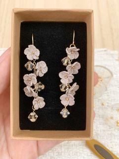 Chandelier flower crystal earrings - birthday, wedding, gift, presents