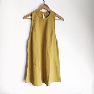 Crepe Yellow Swing Dress