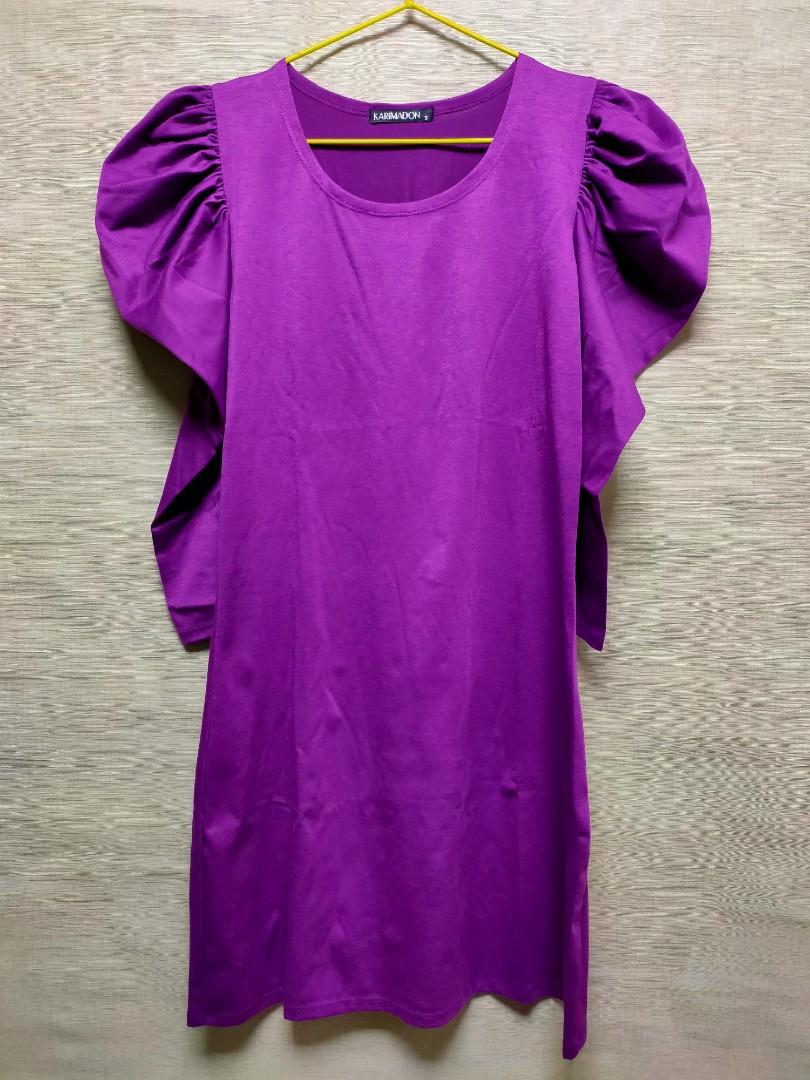 Crumpled Shoulder Purple Dress (Category: Dresses) located in Manila. Submitted by munchkin_14 (Listing ID 1026524691, Image 1). Description: Used Once No any flaws/damage.