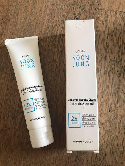 Etude House Soon Jung 2x Barrier Intensive Cream Kesehatan Kecantikan Kulit Sabun Tubuh Di Carousell