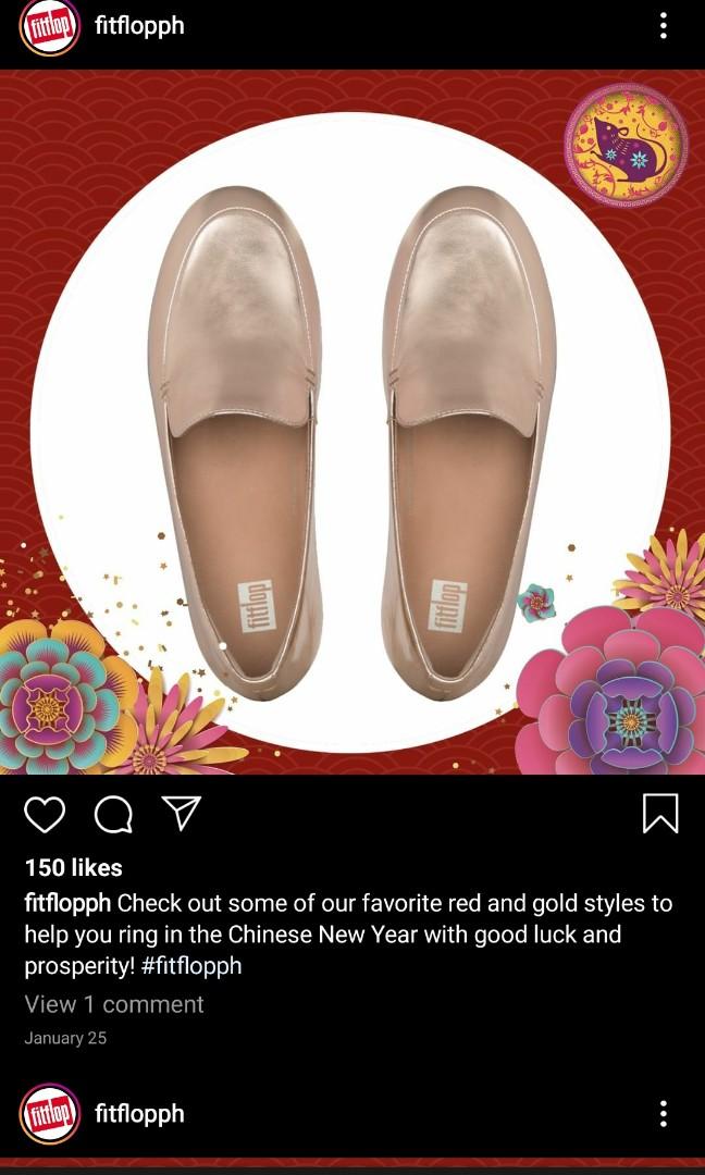 Fitflop lena metallic loafers (Category: Flats & Sandals) located in Rosales. Submitted by anaccee (Listing ID 1026624116, Image 2). Description: brand new color: rose gold RFS: impulse buy.