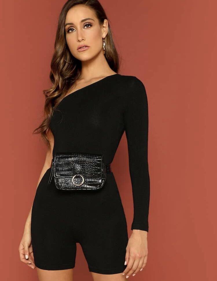 One shoulder romper jumpsuit Clearance