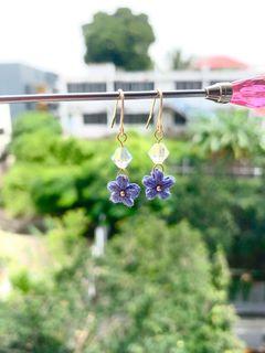 Flower earrings - crystal, sweet, birthday, gifts