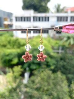 Flower earrings - crystal, sweet, birthday, gifts