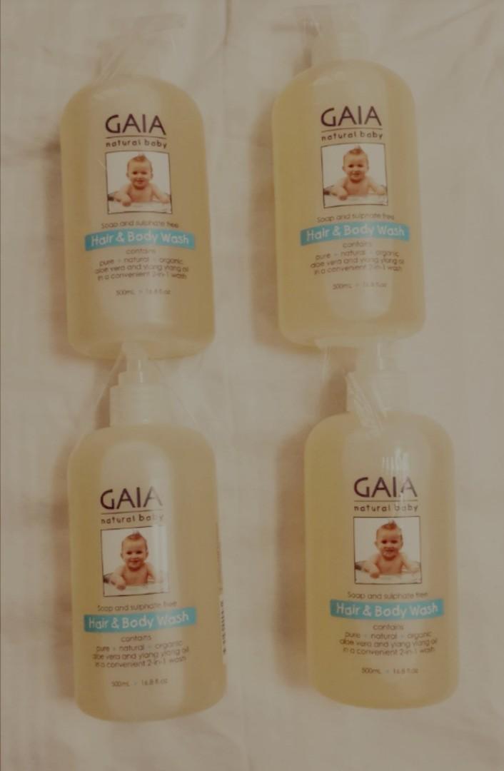 gaia natural baby hair & body wash 500ml