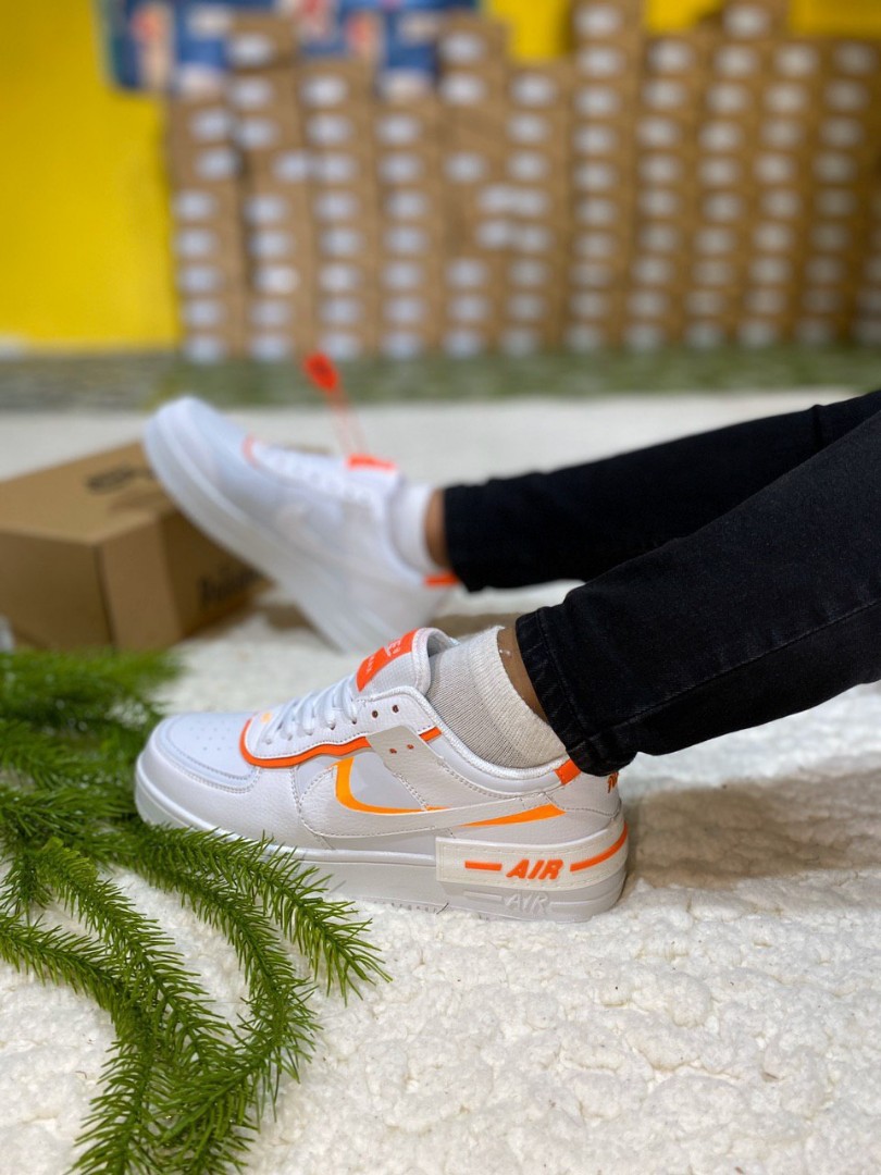 Kasut Nike Air Force 1 White Orange 