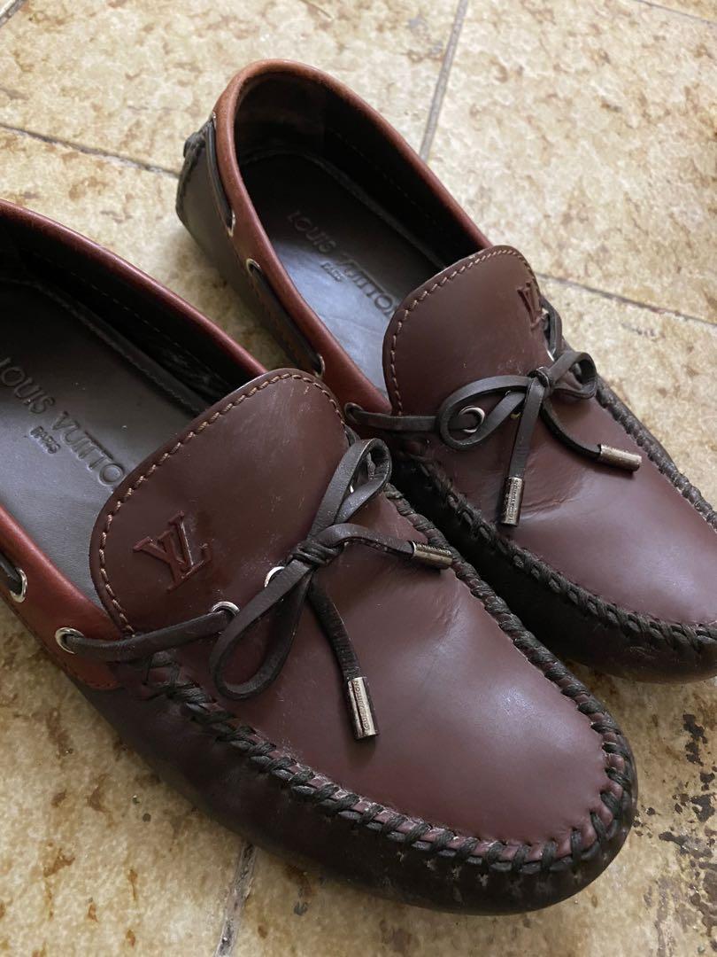Louis Vuitton LV used men loafers shoes size UK7.5 US 8.5, 男裝, 男裝鞋 - Carousell