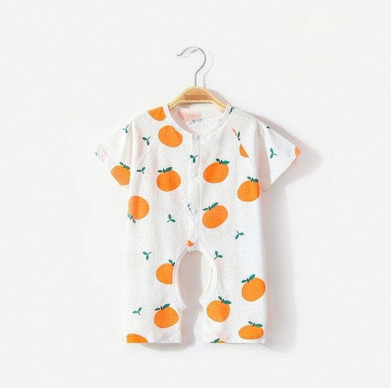 orange baby romper