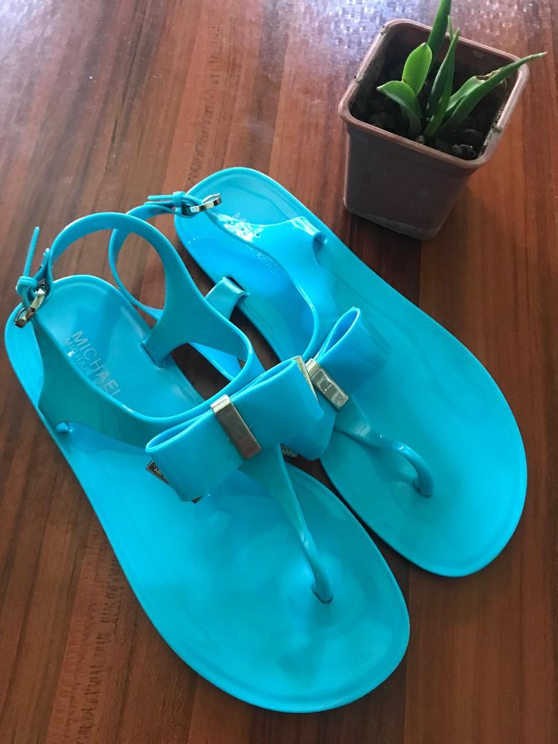 michael kors blue jelly sandals