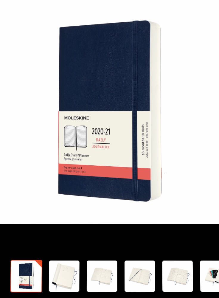 Agenda Moleskine - Large 13 x 21 cm - 1 jour par page