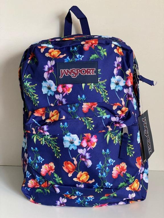 Jansport navy floral backpack clearance