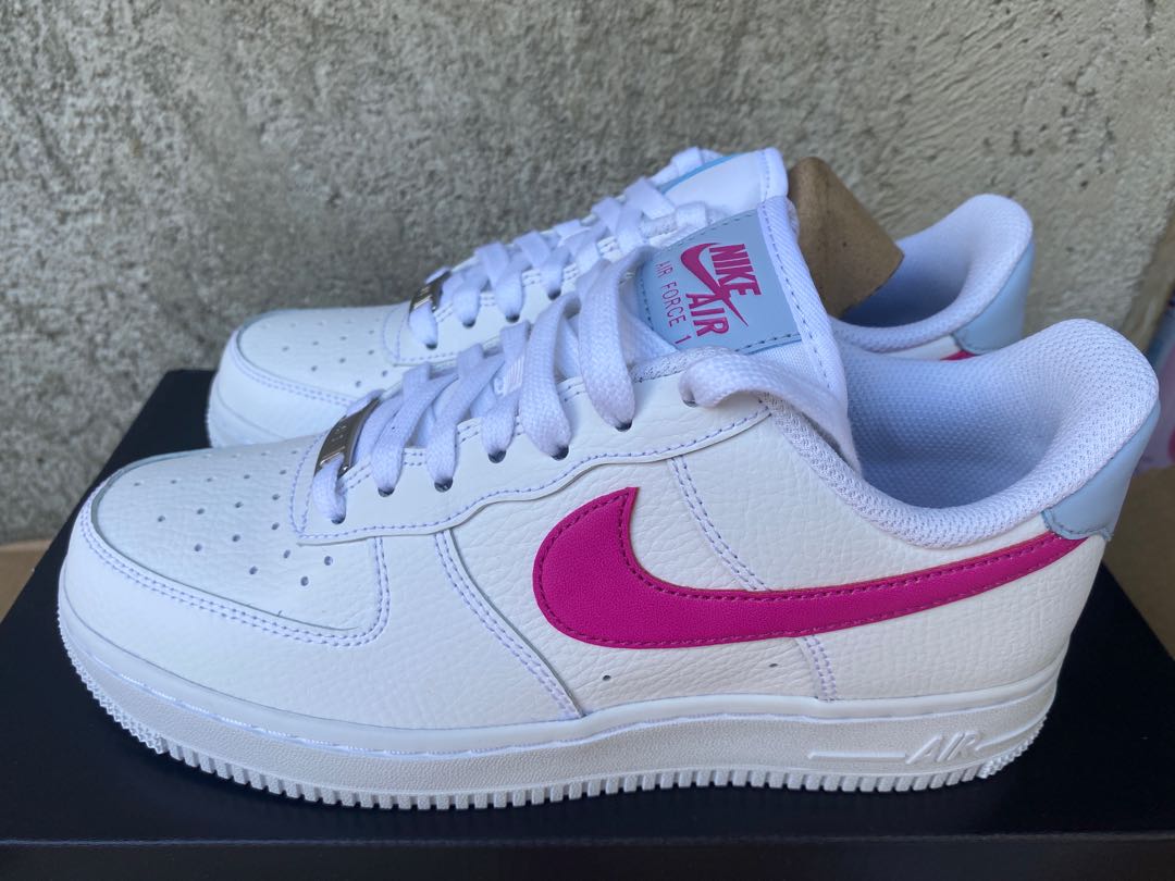 nike air force pink and white