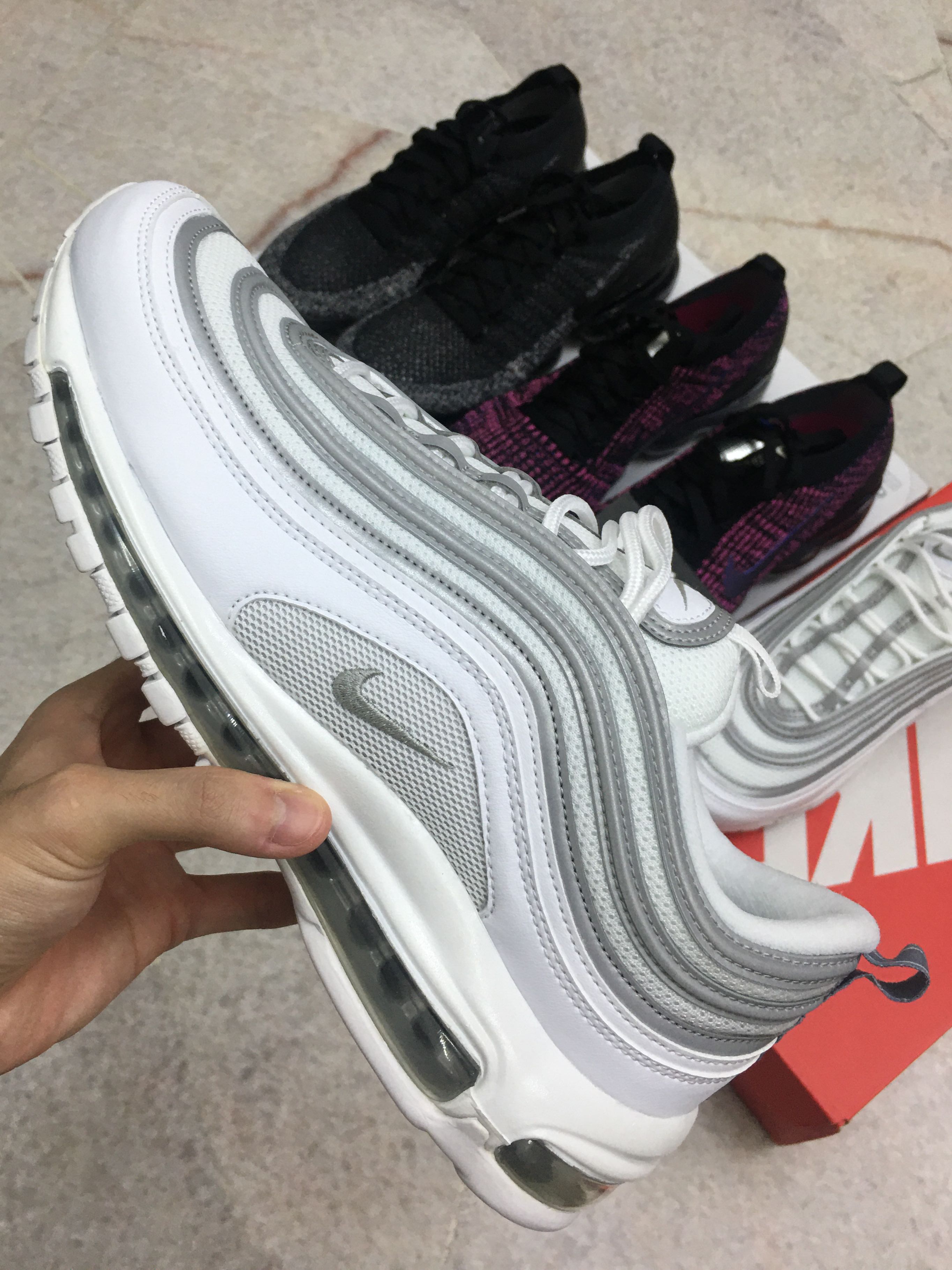 Air max 97 white reflective shop silver