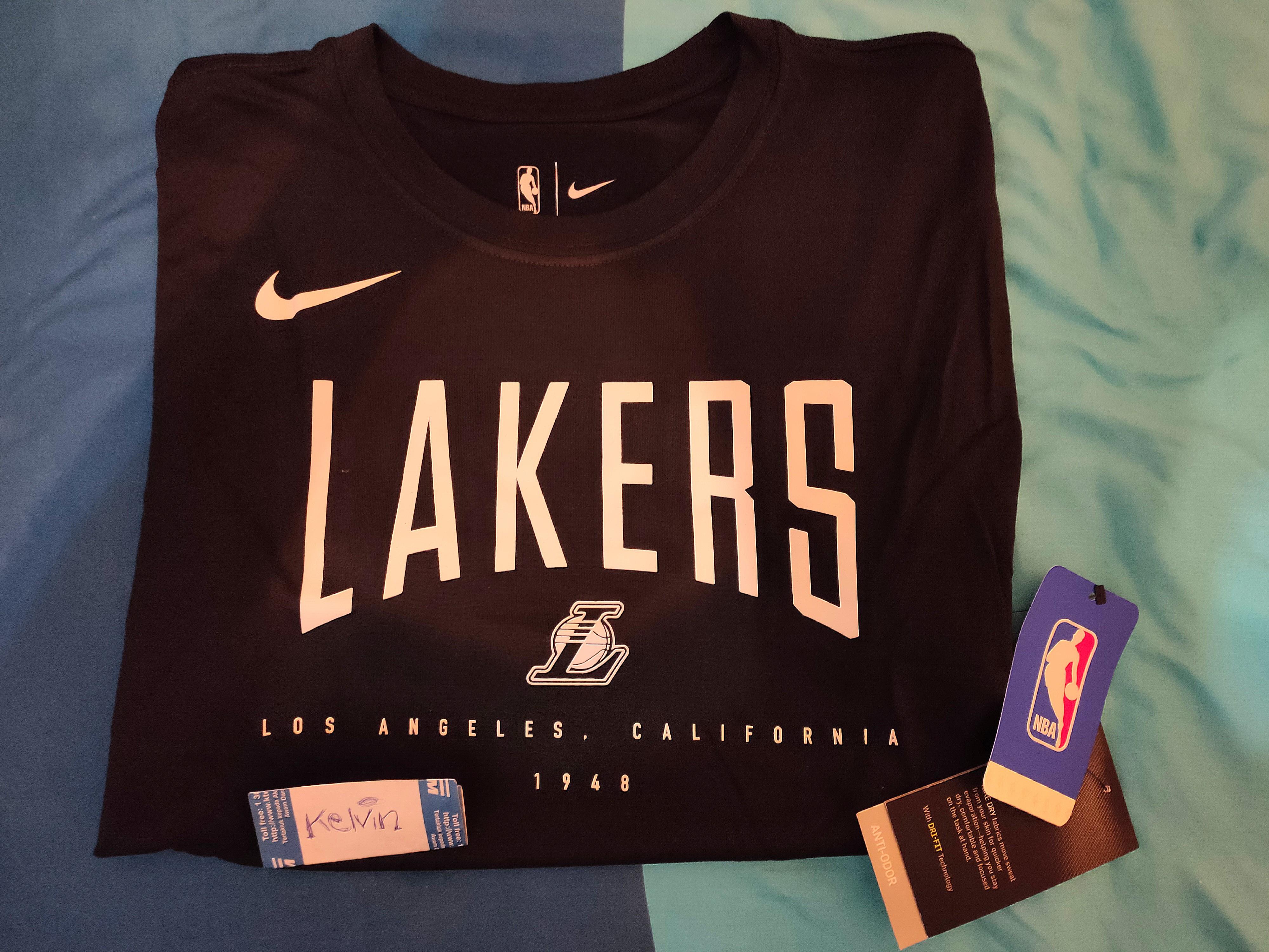 Nike Nba Lakers Tee Authentic Men S Fashion Clothes Tops On Carousell