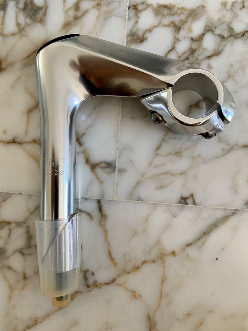 NOS 90mm silver quill stem with removable face plate