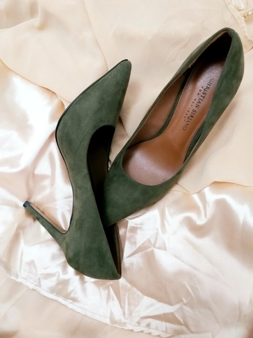olive green shoes heels