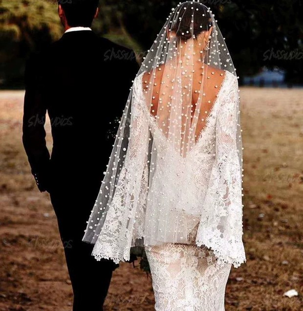 Pearl Veil Bridal Veil Soft Nail Veil Travel Photo Wedding Veil Photography Veil Women S Fashion Clothes Others On Carousell