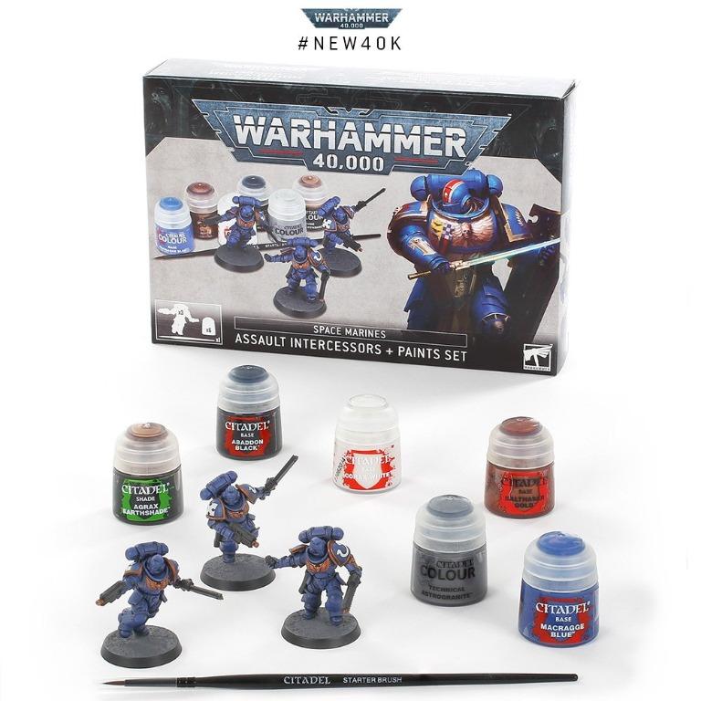 Assault Intercessor Paint Set Games Workshop Warhammer 40000 Toys Games Bricks Figurines On Carousell