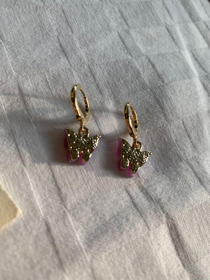 Purple butterfly clearance earrings