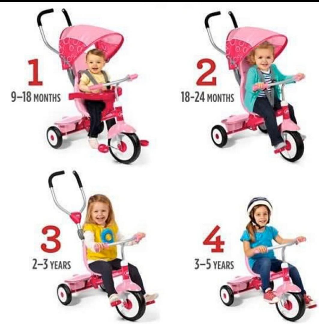 Radio Flyer Tricycle 4 in 1 Stroll & Trike, Babies & Kids, Infant
