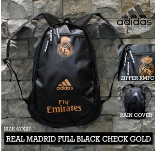 Real Madrid Bagpack Gold Black Men S Fashion Bags Wallets Backpacks On Carousell
